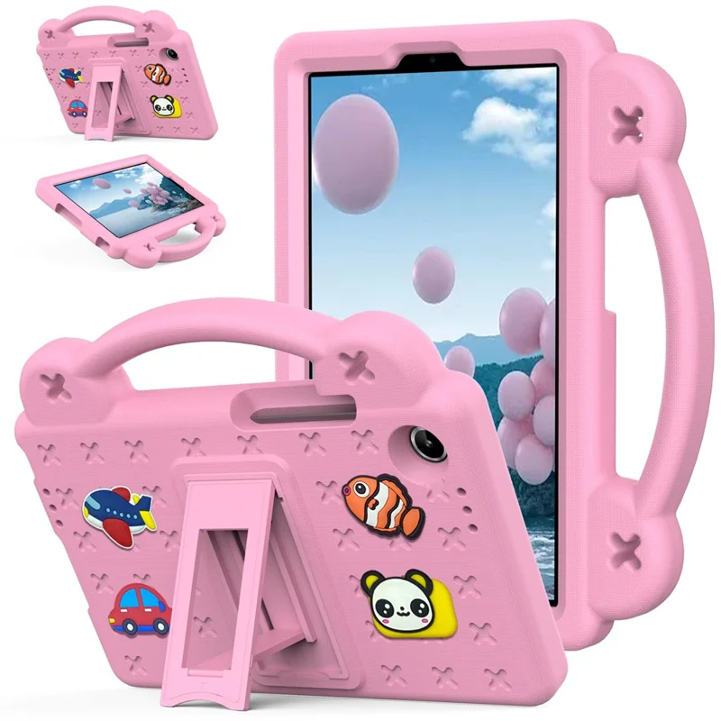For Lenovo Tab K9  /  Tab One Case Kids Cartoon Patterns Hand Grip Kickstand Tablet EVA Cover - Pink