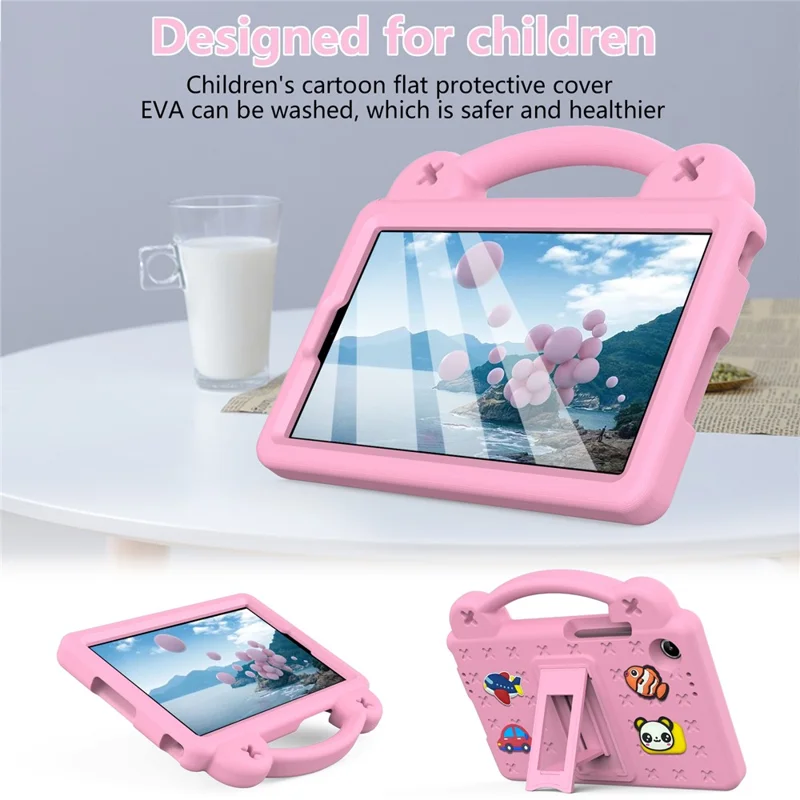 For Lenovo Tab K9  /  Tab One Case Kids Cartoon Patterns Hand Grip Kickstand Tablet EVA Cover - Pink