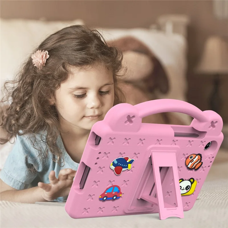 For Lenovo Tab K9  /  Tab One Case Kids Cartoon Patterns Hand Grip Kickstand Tablet EVA Cover - Pink