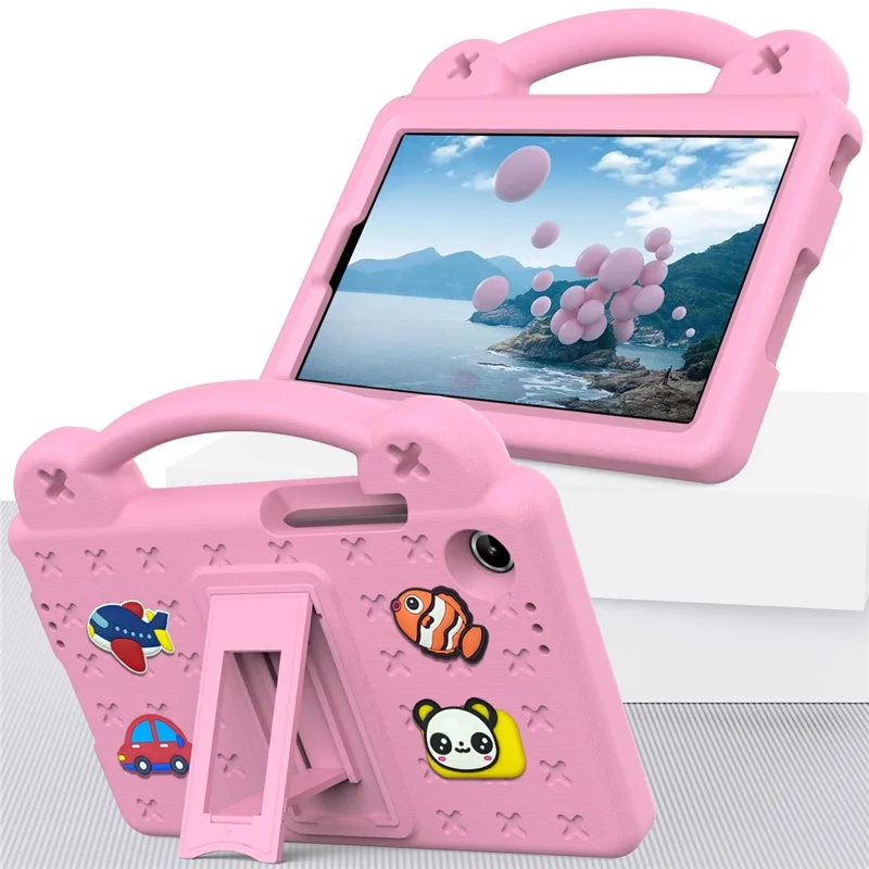 For Lenovo Tab K9  /  Tab One Case Kids Cartoon Patterns Hand Grip Kickstand Tablet EVA Cover - Pink