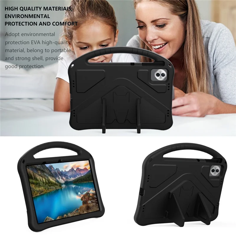 For Honor Pad 10 Case EVA Tablet Cover with Handle Kickstand Children Friendly - Black