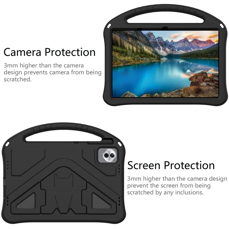 For Honor Pad 10 Case EVA Tablet Cover with Handle Kickstand Children Friendly - Black
