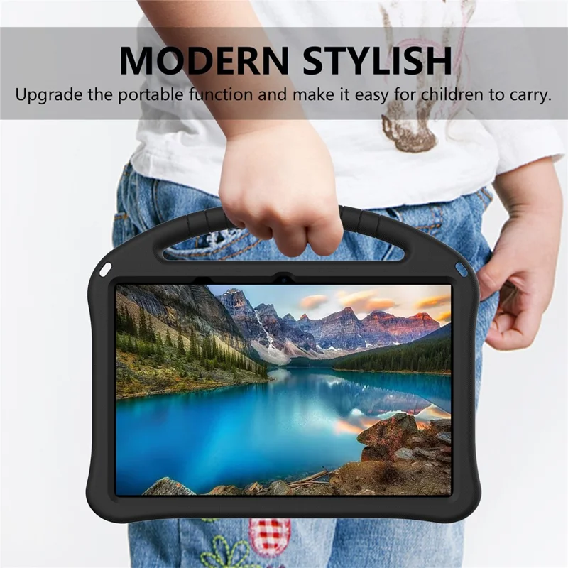 For Honor Pad 10 Case EVA Tablet Cover with Handle Kickstand Children Friendly - Black