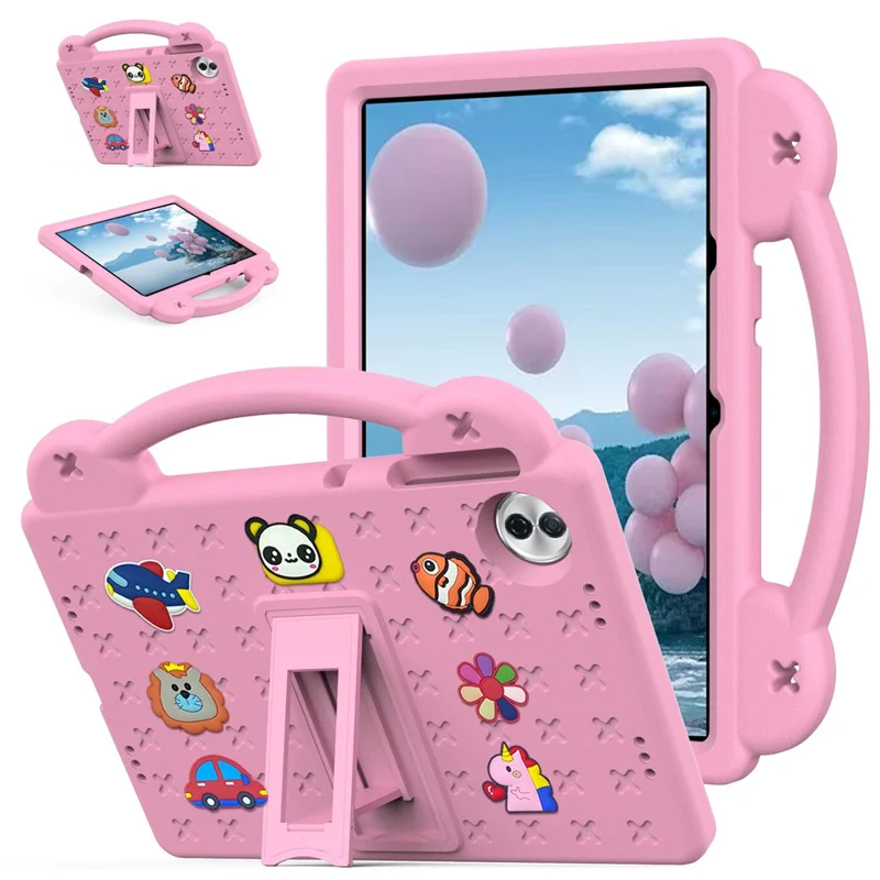 For Honor Pad 10 Case Kids Cartoon Patterns Hand Grip Kickstand Tablet EVA Cover - Pink