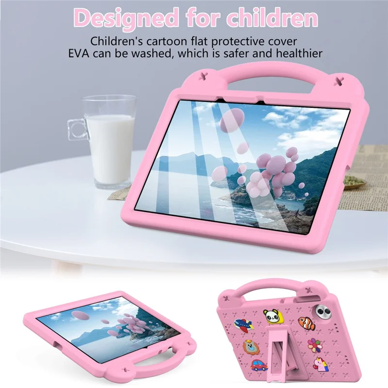 For Honor Pad 10 Case Kids Cartoon Patterns Hand Grip Kickstand Tablet EVA Cover - Pink