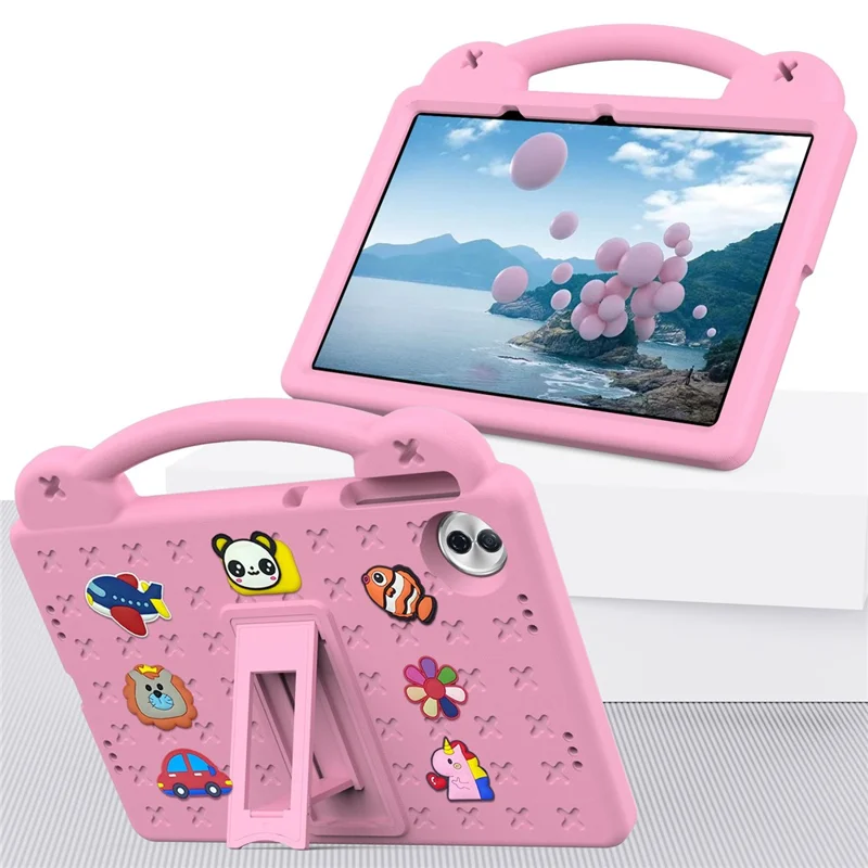 For Honor Pad 10 Case Kids Cartoon Patterns Hand Grip Kickstand Tablet EVA Cover - Pink