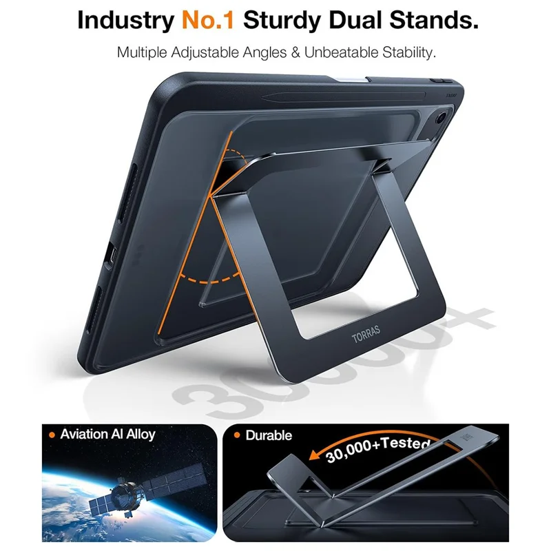 TORRAS Duo Series For iPad 10.9 (2022) Case Kickstand TPU PC Tablet Cover with Stylus Holder
