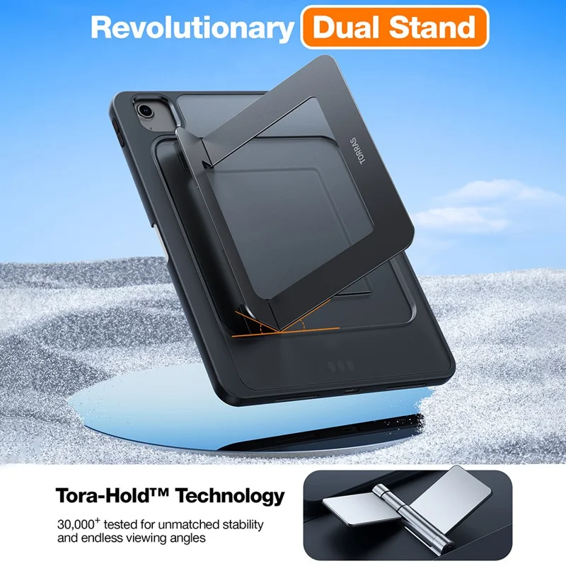 TORRAS Duo Series For iPad (2025) Case Kickstand TPU PC Tablet Cover with Stylus Holder