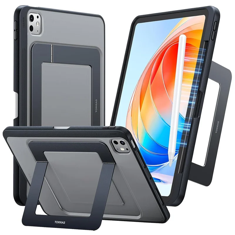 TORRAS Duo Series iPad Pro 13 (2024) Hülle mit Ständer TPU PC Tablet-Schutzhülle mit Stifthalter