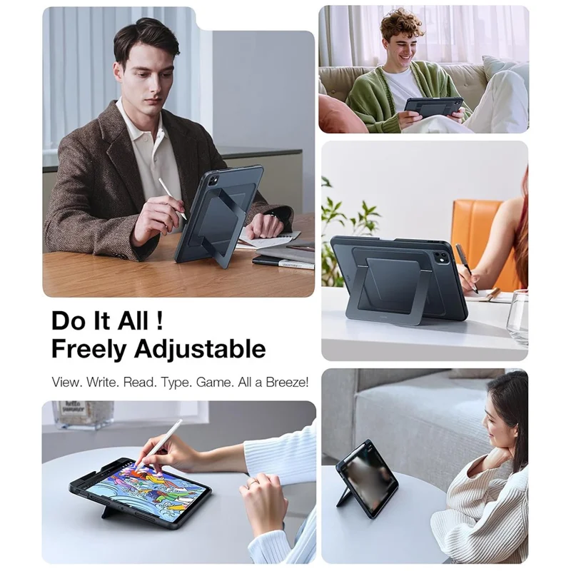 TORRAS Duo Series iPad Pro 13 (2024) Hülle mit Ständer TPU PC Tablet-Schutzhülle mit Stifthalter