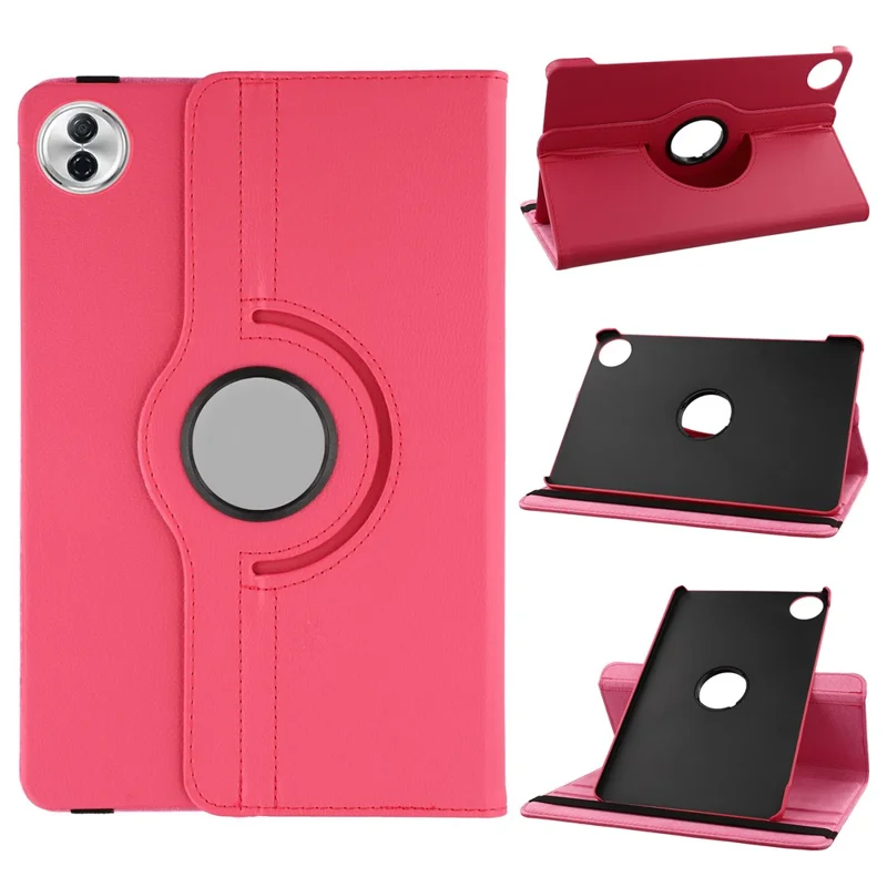 For Honor Pad 10 Case Rotating Stand PU Leather + PC Tablet Cover with Elastic Band - Rose