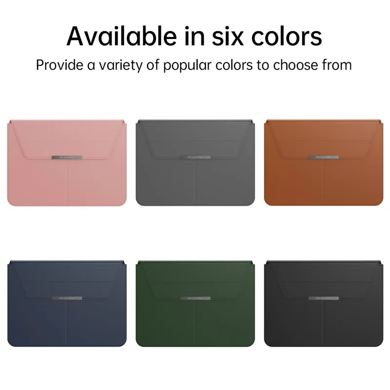 Custodia per laptop da 13 - 14 pollici con supporto in pelle PU Custodia protettiva staccabile - Marrone