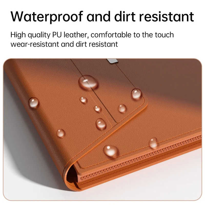 For 15 - 15.6 inch Laptop Sleeve with Stand PU Leather Detachable Case Protective Cover - Rose Gold