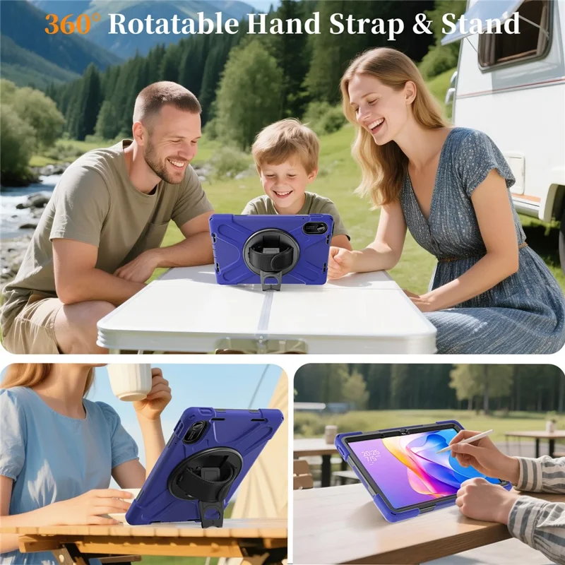 Für Xiaomi Redmi Pad 2 Hülle TPU + PC + Silikon Ständer Stoßfeste Tablet-Schutzhülle - Marineblau