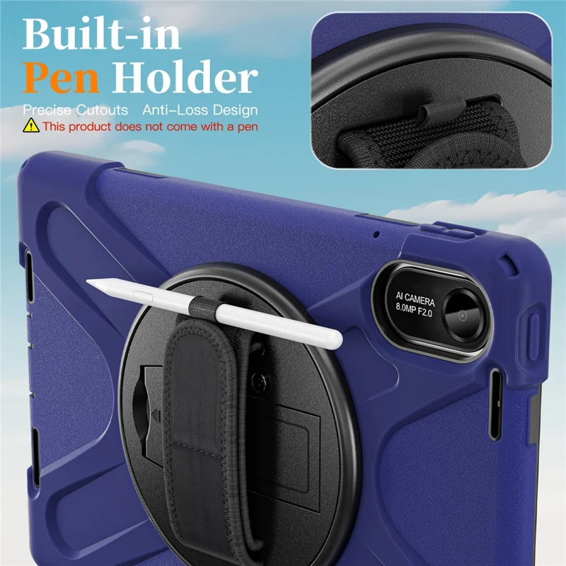 Für Xiaomi Redmi Pad 2 Hülle TPU + PC + Silikon Ständer Stoßfeste Tablet-Schutzhülle - Marineblau