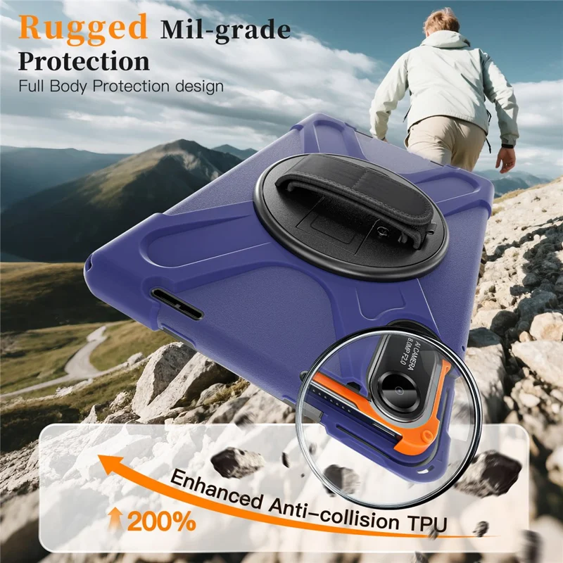Für Xiaomi Redmi Pad 2 Hülle TPU + PC + Silikon Ständer Stoßfeste Tablet-Schutzhülle - Marineblau