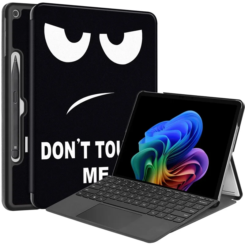 For Microsoft Surface Pro 12inch Case PU Leather Pattern Printing Stand Folio Tablet Cover - Don't Touch Me