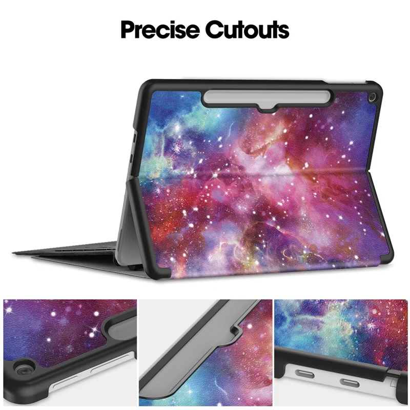 For Microsoft Surface Pro 12inch Case PU Leather Pattern Printing Stand Folio Tablet Cover - Galaxy