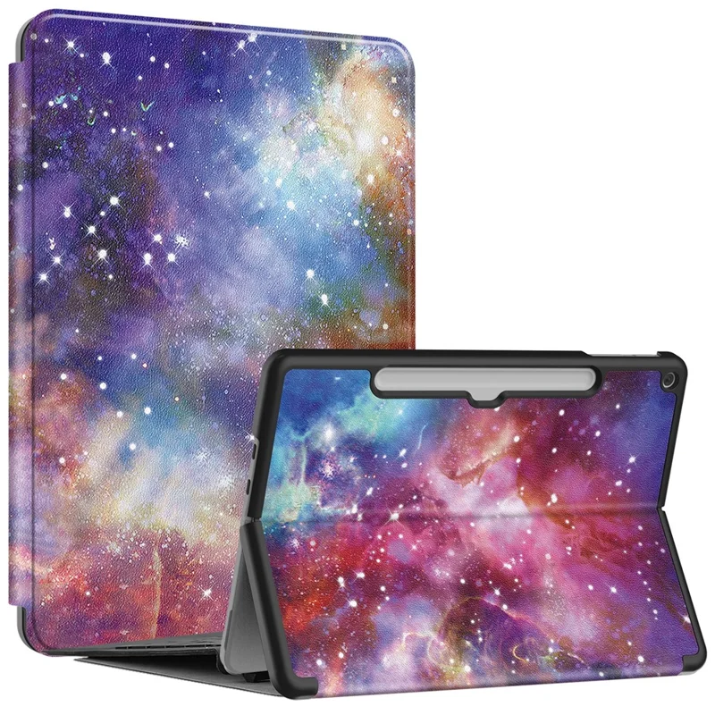 For Microsoft Surface Pro 12inch Case PU Leather Pattern Printing Stand Folio Tablet Cover - Galaxy
