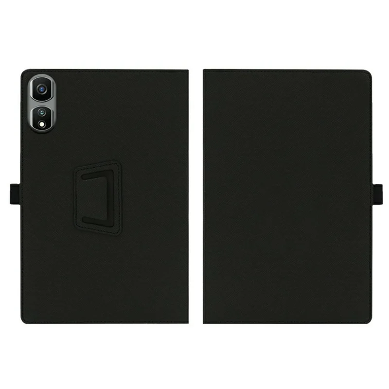 For Blackview Tab 60 Pro Case Stand PU Leather Tablet Cover Built-in Hand Strap - Black