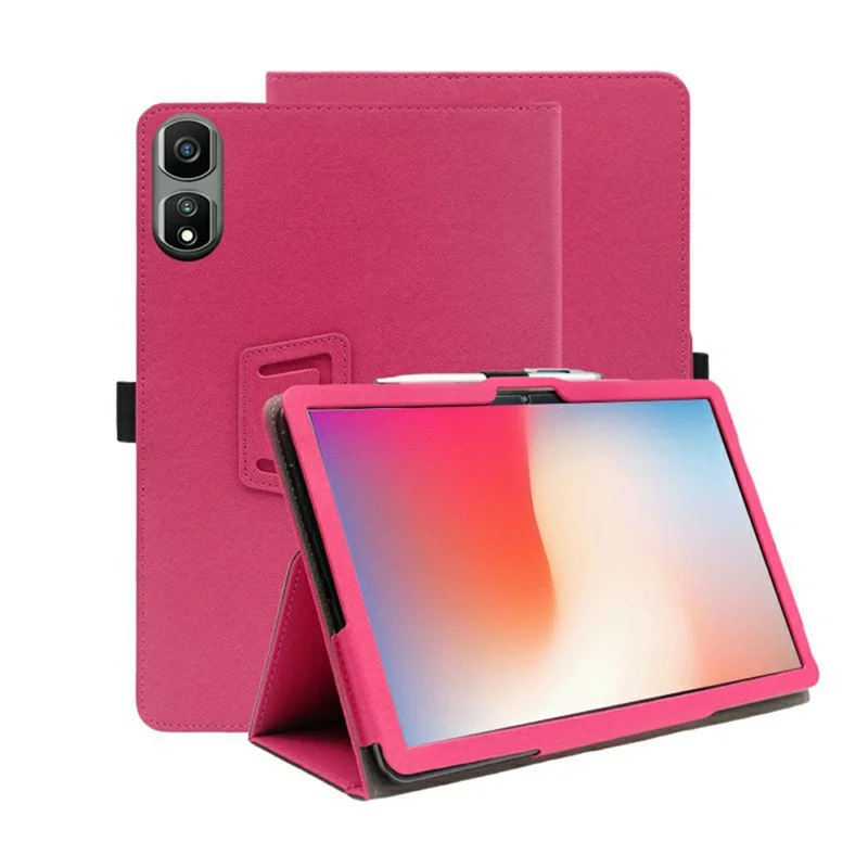 For Blackview Tab 60 Pro Case Stand PU Leather Tablet Cover Built-in Hand Strap - Rose
