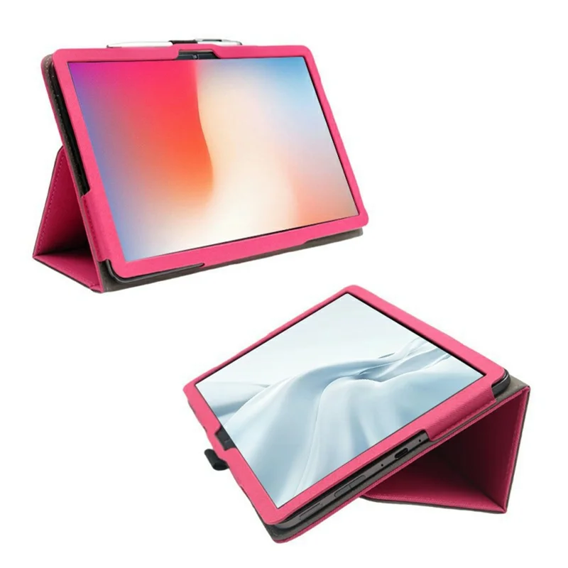 For Blackview Tab 60 Pro Case Stand PU Leather Tablet Cover Built-in Hand Strap - Rose