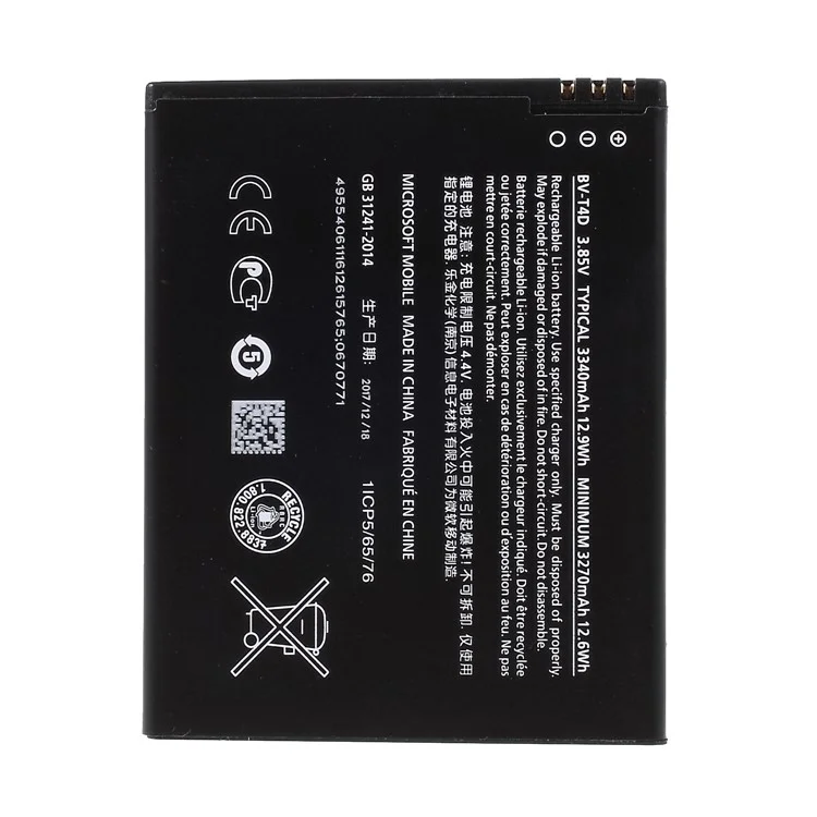 Pour Microsoft Lumia 950 XL 3,85v 3270mah Li-ion Polymer Battery Remplacement Pile (Encode: BV-T4D) (sans Logo)