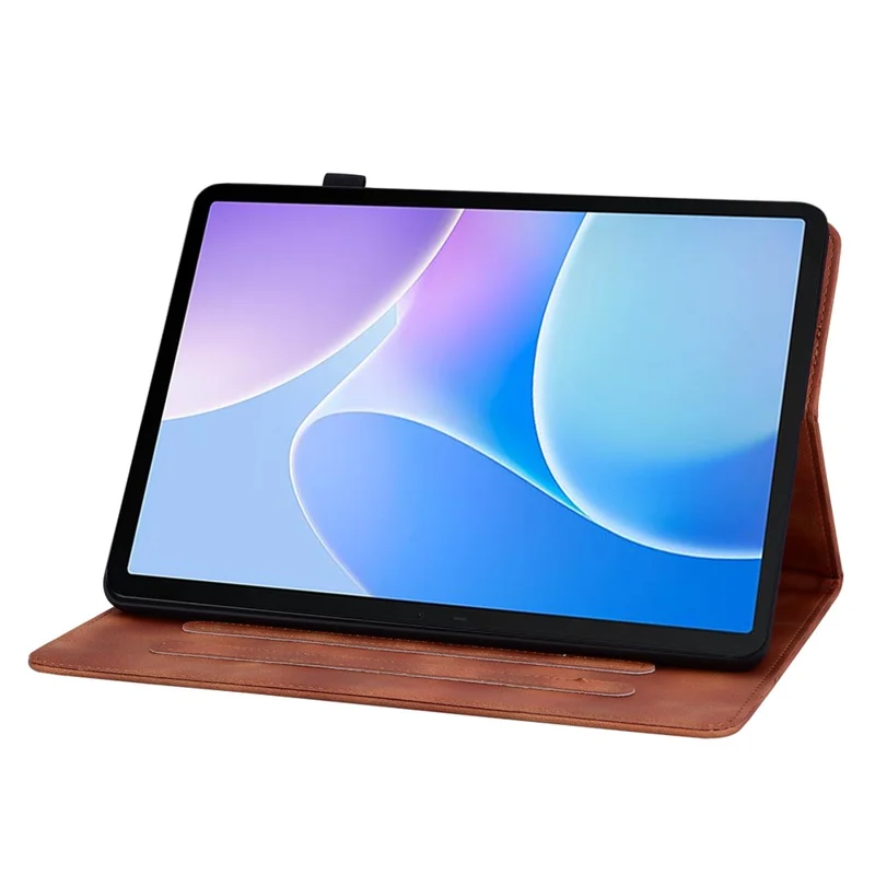 Funda para Tablet Infinix Xpad 20 con Estampado de Flor de Lis, Ranuras para Tarjetas y Cubierta de Cuero - Marrón
