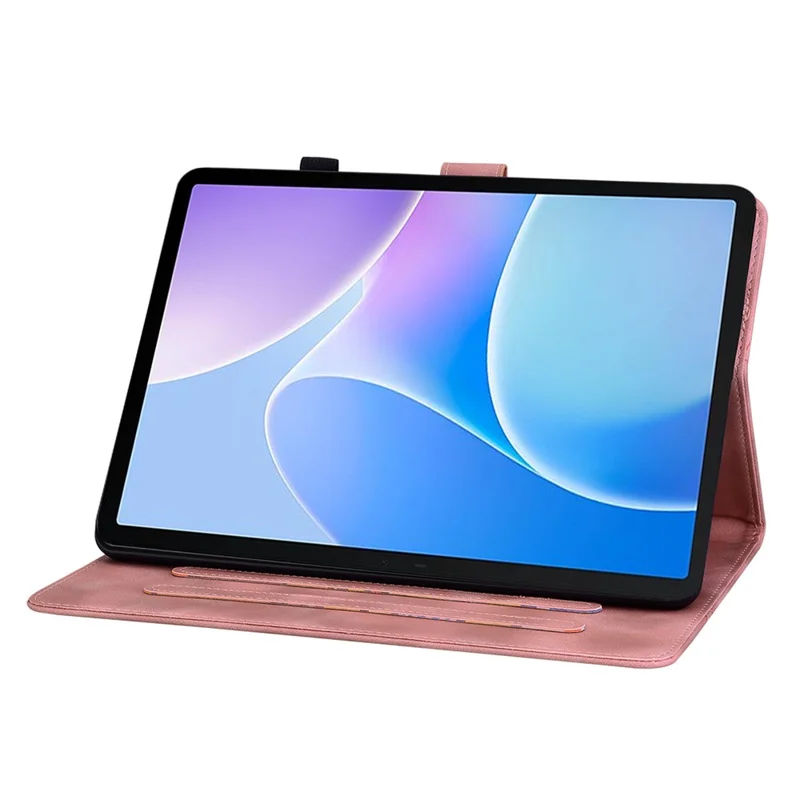 For Infinix Xpad 20 Case Lily Flower Imprint Card Slots Leather Tablet Cover - Pink
