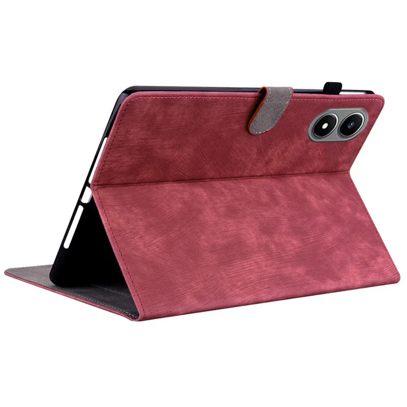 For Infinix Xpad 20 Case Tiger Imprint Anti-Scratch PU Leather Tablet Cover - Red