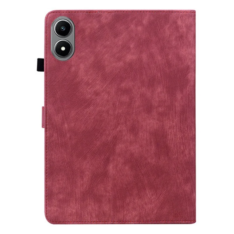 For Infinix Xpad 20 Case Tiger Imprint Anti-Scratch PU Leather Tablet Cover - Red
