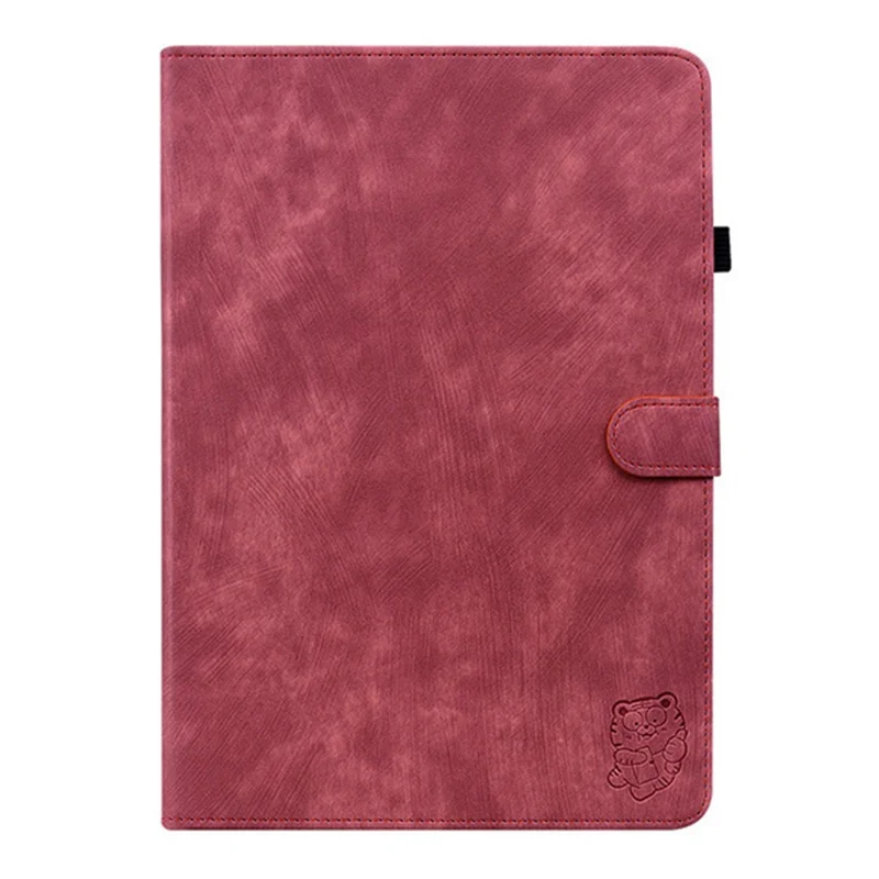 For Infinix Xpad 20 Case Tiger Imprint Anti-Scratch PU Leather Tablet Cover - Red