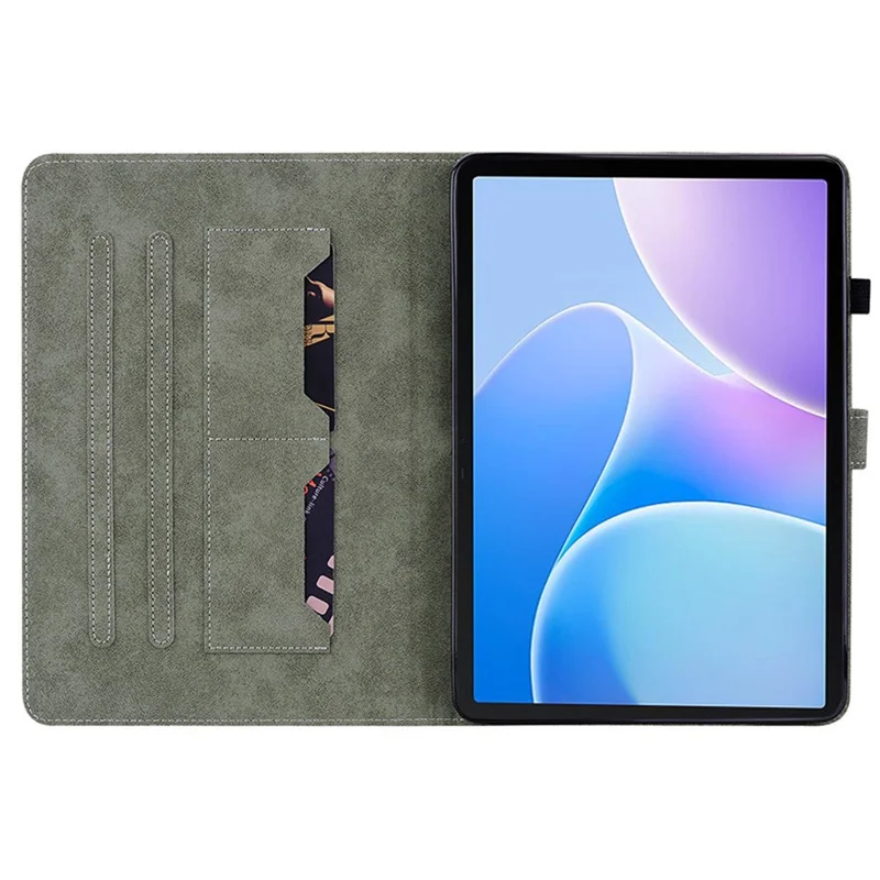 For Infinix Xpad 20 Case Tiger Imprint Anti-Scratch PU Leather Tablet Cover - Blue