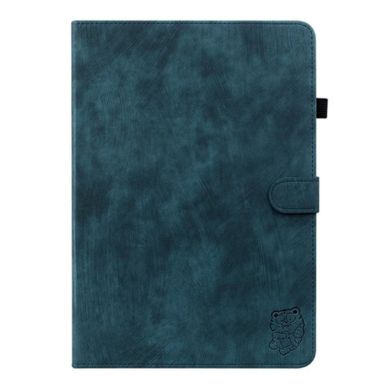 For Infinix Xpad 20 Case Tiger Imprint Anti-Scratch PU Leather Tablet Cover - Blue
