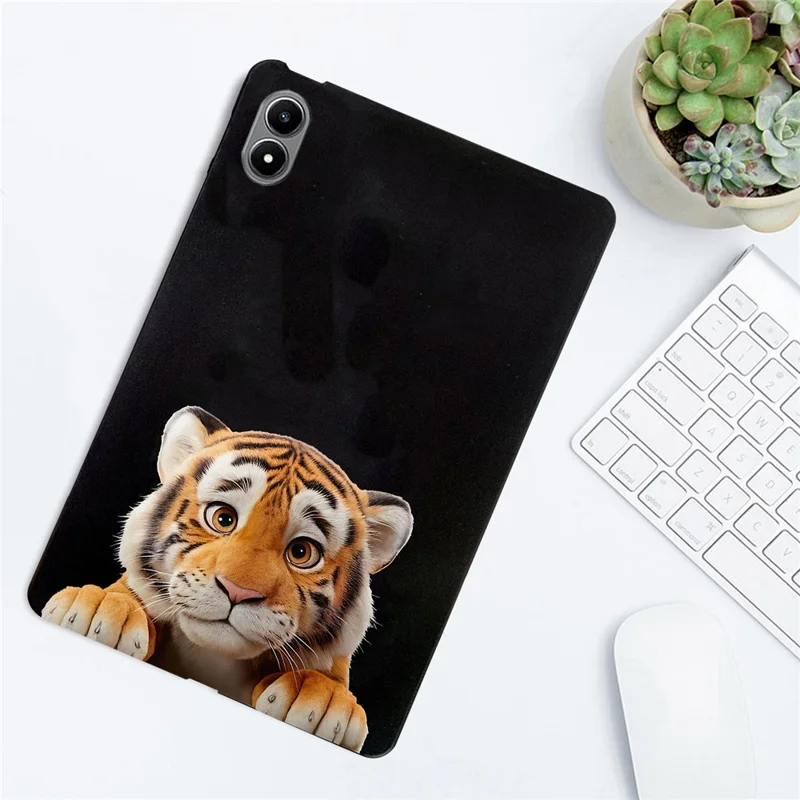 For Infinix Xpad 20 Case Pattern Printing Slim TPU Tablet Protective Cover - Little Tiger
