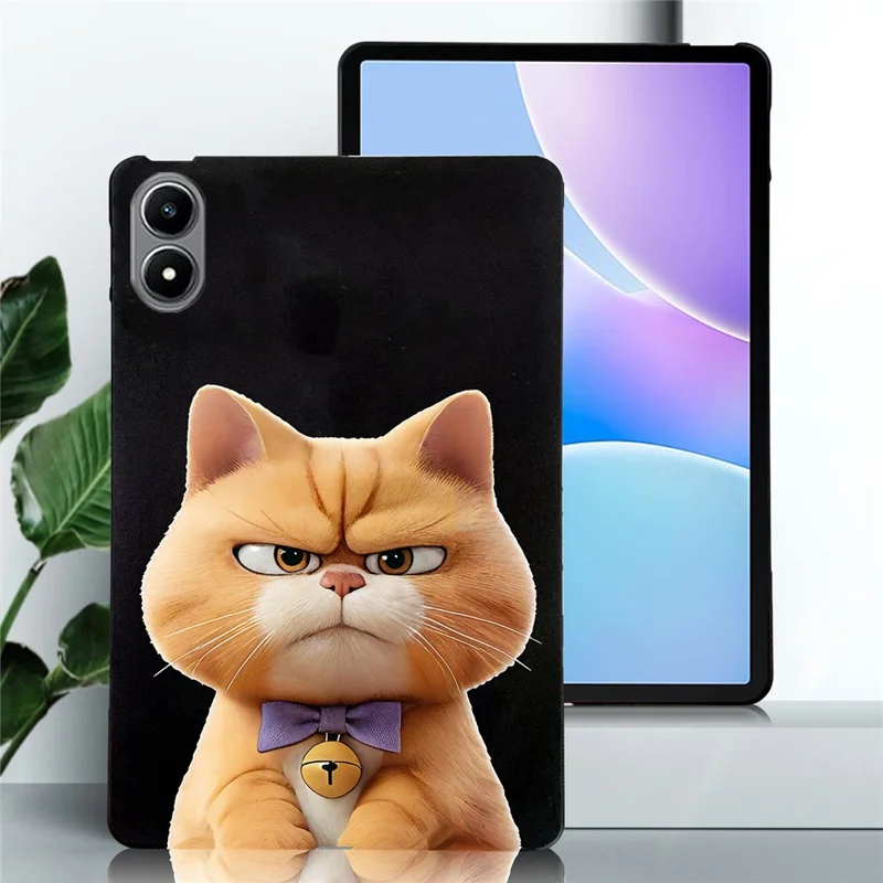For Infinix Xpad 20 Case Pattern Printing Slim TPU Tablet Protective Cover - Garfield Cat