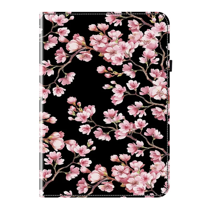 For Infinix Xpad 20 Leather Case Pattern Printed Stand Tablet Cover with Card Slots - Plum Blossom