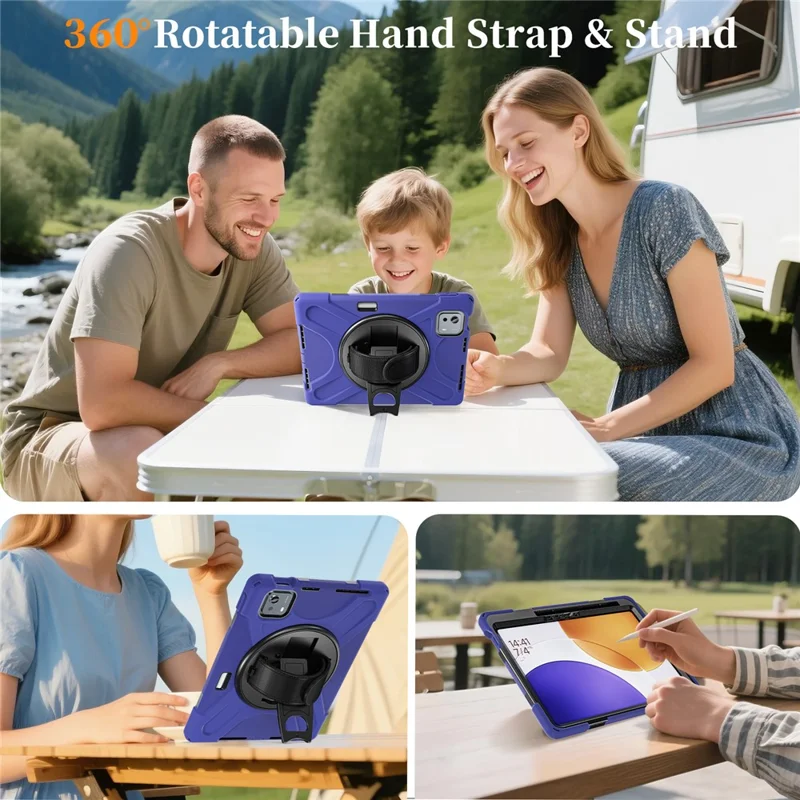 Pour Xiaomi Pad 7S Pro 12,5 / Pad 6S Pro 12,4 Étui TPU + PC + Silicone Béquille Antichute Protection Tablette - Bleu Marine