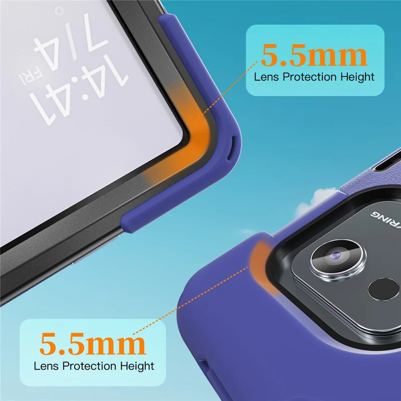 Pour Xiaomi Pad 7S Pro 12,5 / Pad 6S Pro 12,4 Étui TPU + PC + Silicone Béquille Antichute Protection Tablette - Bleu Marine