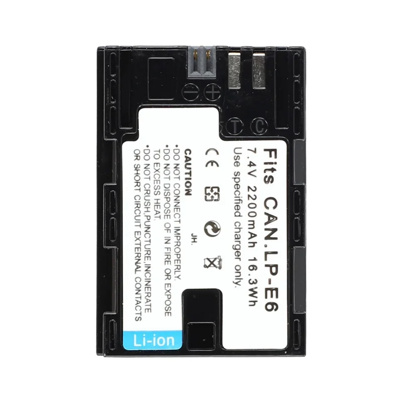 Batería de repuesto para Canon EOS 5DS R / 5D Mark IV de 2200 mAh, 7,4V, polímero de litio (sin logotipo) (Código: LP-E6)