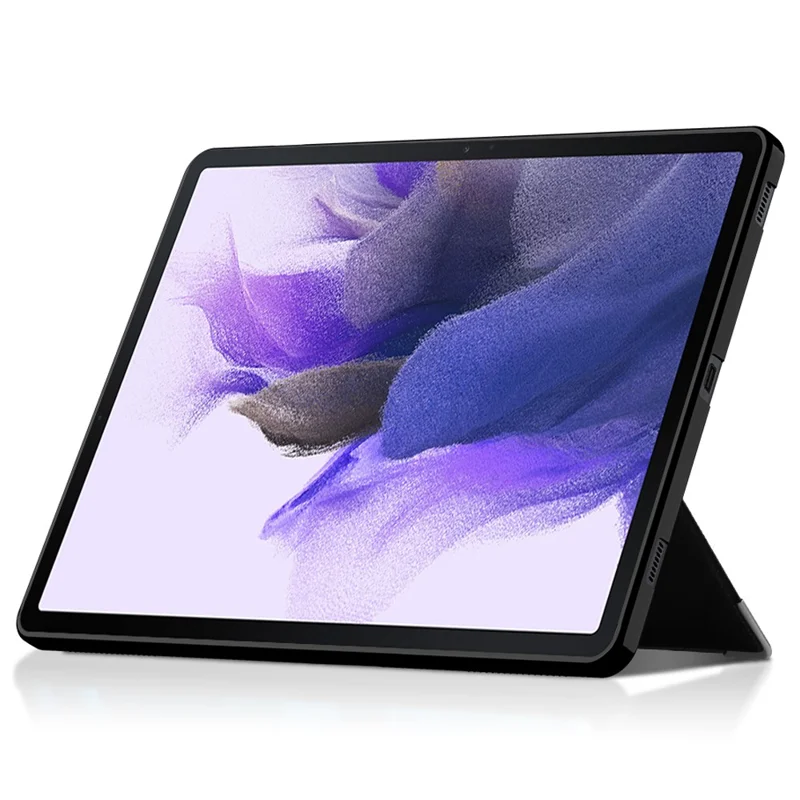 For Samsung Galaxy Tab S7 FE Case PU Leather Coated PC Tablet Cover with Back Kickstand