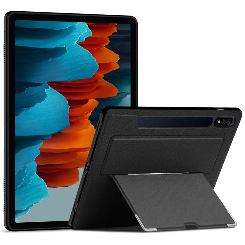 For Samsung Galaxy Tab S7 Case PU Leather Coated PC Tablet Cover with Back Kickstand