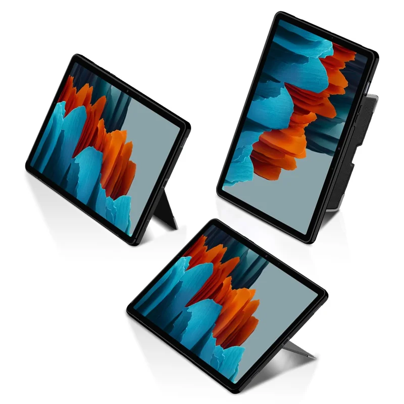 For Samsung Galaxy Tab S7 Case PU Leather Coated PC Tablet Cover with Back Kickstand