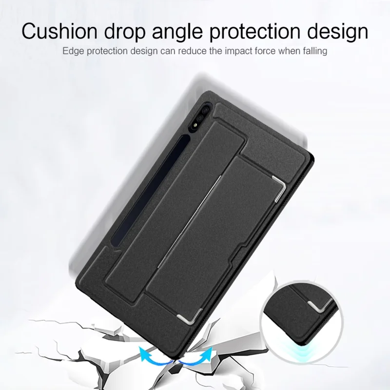 For Samsung Galaxy Tab S7 Case PU Leather Coated PC Tablet Cover with Back Kickstand