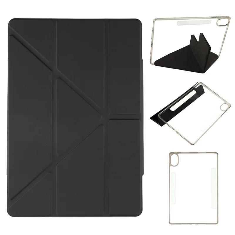 Capa para Huawei MatePad Air (2024) Magnética Dual Clasp PU TPU Acrílico Origami Suporte Tablet - Preto