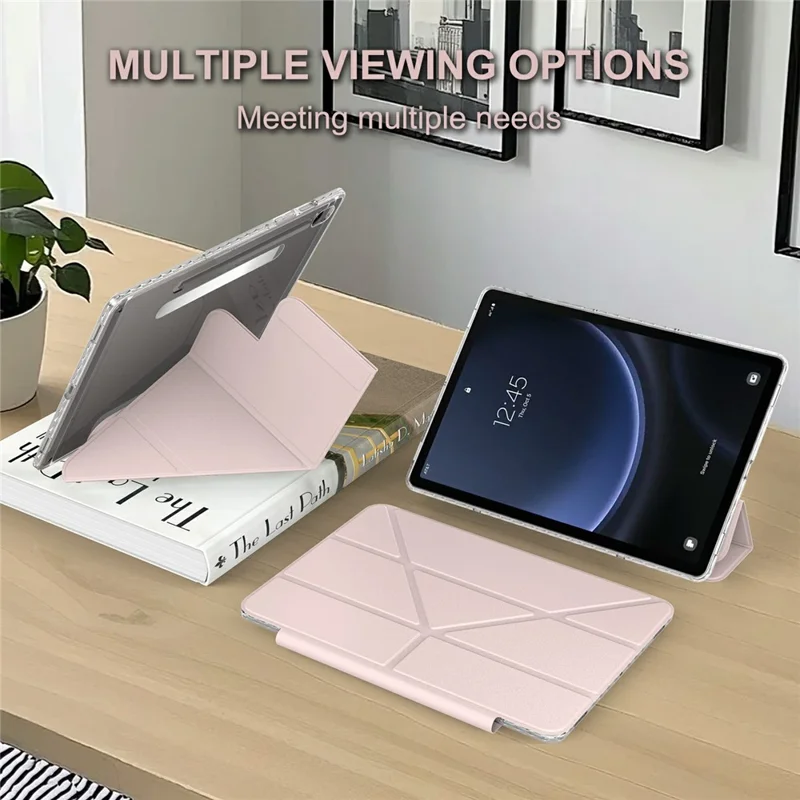 Tablet Case For Samsung Galaxy Tab S10 FE  /  S10  /  S9 FE  /  S9 Stand Magnetic Detachable PU Leather Cover with Auto Wake  /  Sleep - Pink