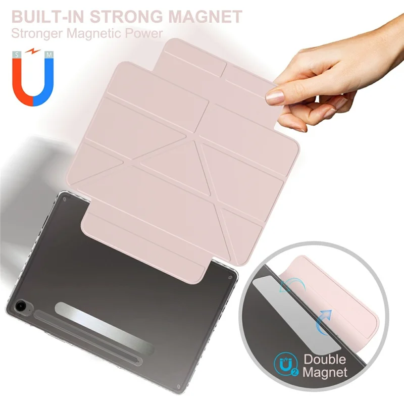 Tablet Case For Samsung Galaxy Tab S10 FE  /  S10  /  S9 FE  /  S9 Stand Magnetic Detachable PU Leather Cover with Auto Wake  /  Sleep - Pink