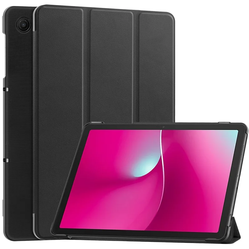 Für T-Mobile REVVL Tab 2 (2025) Hülle Stoßfeste Lederhülle mit Ständer - Schwarz