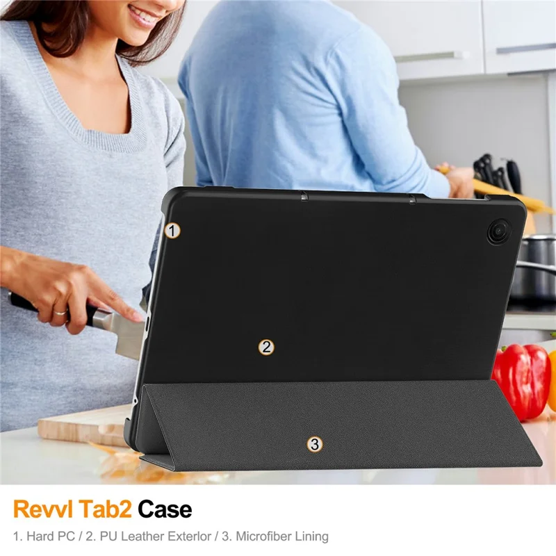 For T-Mobile REVVL Tab 2 (2025) Case Anti-Drop Leather Stand Tablet Cover - Grey