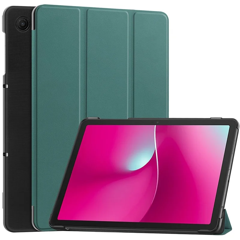 For T-Mobile REVVL Tab 2 (2025) Case Anti-Drop Leather Stand Tablet Cover - Blackish Green